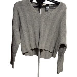 LA Hearts Gray long sleeve cropped knit sweater pullover Size Small